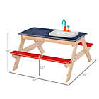 Alternate image 2 for Outsunny Kids Picnic Table with Sandbox Kitchen Toys Faucet Water Pump 37&quot; L x 35&quot; W x 20&quot; H