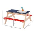 Alternate image 2 for Outsunny Kids Picnic Table with Sandbox Kitchen Toys Faucet Water Pump 37&quot; L x 35&quot; W x 20&quot; H