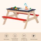 Alternate image 3 for Outsunny Kids Picnic Table with Sandbox Kitchen Toys Faucet Water Pump 37&quot; L x 35&quot; W x 20&quot; H