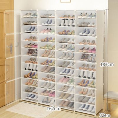 Kitcheniva 12-Tier Shoe Rack Organizer Stackable Closet 96 Pairs Shoe Box Storage Cabinet