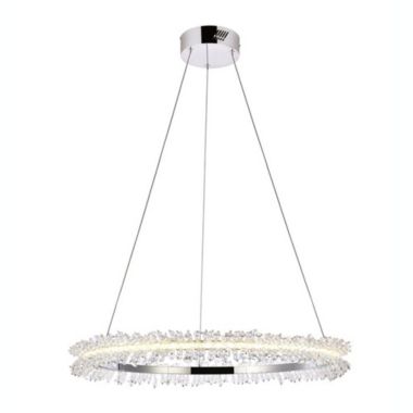 Elegant Lighting Laurel LED 26 inch Chrome pendant. View a larger version of this product image.