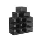 Alternate image 0 for SONGMICS Shoe Boxes, Clear Shoe Organizers, Set of 12, Plastic Shoe Storage with Clear Door, Easy Assembly, up to US Size 10, Black