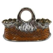 Dolce Mela Purse Decorative Ceramic & Glass Flower Vase, 14.5" x 5.5" x 8.5"(H)