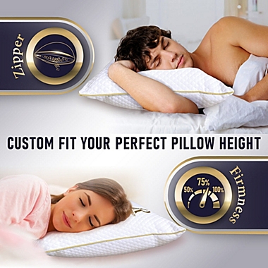 Royal Therapy Memory Foam Pillow, Bamboo-Adjustable Shredded Odor-Free Pillow for Neck & Shoulder Pain Relief, Support for Back - Queen. View a larger version of this product image.