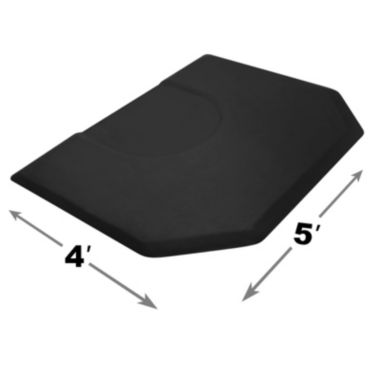 Saloniture 5 ft. x 4 ft. Salon & Barber Shop Chair Anti-Fatigue Mat - Black Hexagon - 1 in. Thick. View a larger version of this product image.