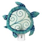 Alternate image 0 for Beachcombers Green and Blue Sea Turtle Capiz Metal Night Light 5.5 Inch