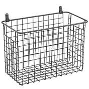 mDesign Metal Wall Mount Hanging Basket Shelf for Home Storage