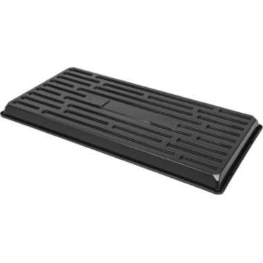 Sunpack Heavy Duty Shallow Plastic Plant Tray without Holes Black, 10in x 20in. View a larger version of this product image.