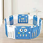 Alternate image 2 for Gymax 16-Panel Foldable Baby Playpen Kids Activity Centre w/ Lock Door & Rubber Mats