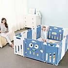 Alternate image 3 for Gymax 16-Panel Foldable Baby Playpen Kids Activity Centre w/ Lock Door & Rubber Mats