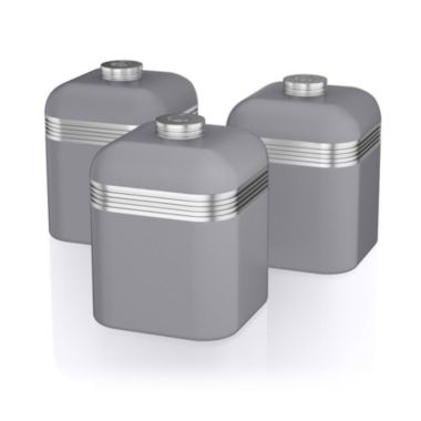 Swan Retro Set of 3 Canisters Grey. View a larger version of this product image.