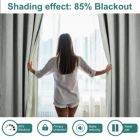 Alternate image 3 for PiccoCasa Linen Textured Look Blackout Curtains for Bedroom 2 Panels, Noise Reduce Insulated Room Darkening Curtains with Grommet Top, Solid Farmhouse Living Room Curtains 52" x 84" Gray