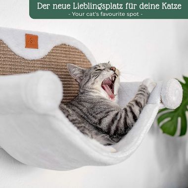 Pfotenolymp Hammock For Cats Stable With Wall Mounting For Cats Up To 10 Kg Cat Hammock. View a larger version of this product image.