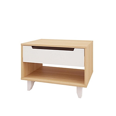 Nexera Nordik 4 Piece Twin Size Bedroom Set - Natural Maple & White. View a larger version of this product image.