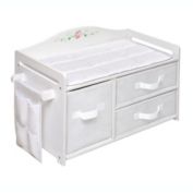 Badger Basket Co. Doll Care Station with Three Baskets and Pocket Organizer - White Rose