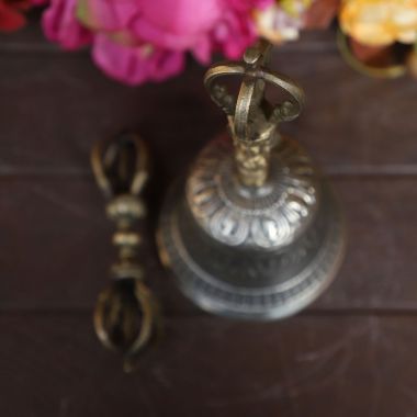 Cottage Handicraft, Tibetan Bell & Dorje, Large with free Elephant Gift. View a larger version of this product image.