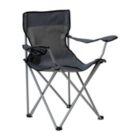Alternate image 1 for Emma and Oliver Folding Camping Chair, Gray PE Coated Canvas with Gray Steel Tube Frame, Integrated Cupholder and Convenient Carry Bag