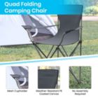 Alternate image 2 for Emma and Oliver Folding Camping Chair, Gray PE Coated Canvas with Gray Steel Tube Frame, Integrated Cupholder and Convenient Carry Bag