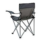 Alternate image 3 for Emma and Oliver Folding Camping Chair, Gray PE Coated Canvas with Gray Steel Tube Frame, Integrated Cupholder and Convenient Carry Bag