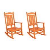 WestinTrends Poly Classic Porch Rocking Chair (Set of 2), Orange