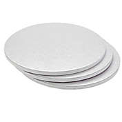 Juvale 14 Inch White Cake Drum Set for Baking Supplies, Round Cake Boards for Desserts (3 Pack)