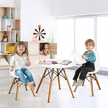 Costway Kids Modern Dining Table Set with 2 Armless Chairs. View a larger version of this product image.