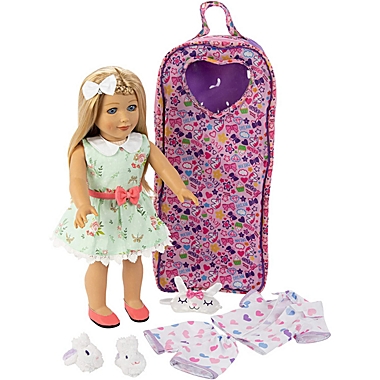 Playtime By Eimmie 18 Inch Doll with Clothing and Backpack Case Eimmie. View a larger version of this product image.