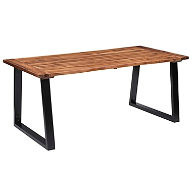 vidaXL Dining Table Solid Acacia Wood 70.9"x35.4". View a larger version of this product image.