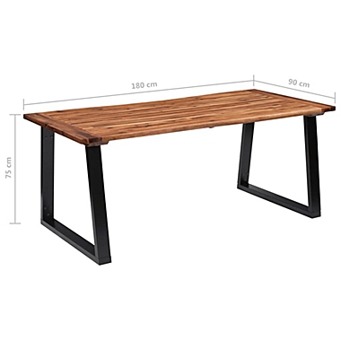 vidaXL Dining Table Solid Acacia Wood 70.9"x35.4". View a larger version of this product image.
