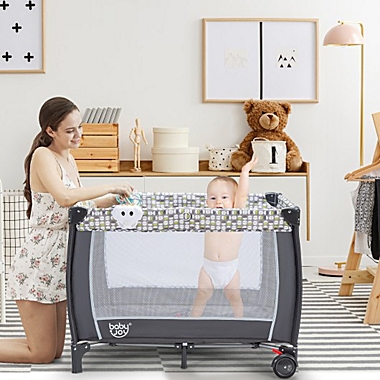 Costway Portable Baby Playard with Changing Station and Net. View a larger version of this product image.