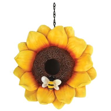 Santa's Workshop Outdoor Decorative 7.5" Resin Sunflower Bird House. View a larger version of this product image.