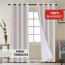 PrimeBeau 100% Blackout Curtains Full Light Blocking Curtain Draperies for Bedroom/Living Room