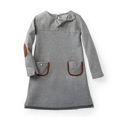 Hope & Henry Girls&#39; Quilted Ponte Riding Dress (Gray Heather, 3)