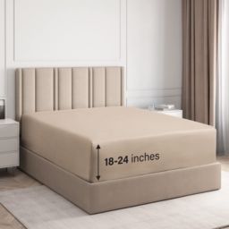 CGK Unlimited 21 Inch Extra Deep Pocket Fitted Sheet 100% Cotton 400 Thread Count - Full - Cream