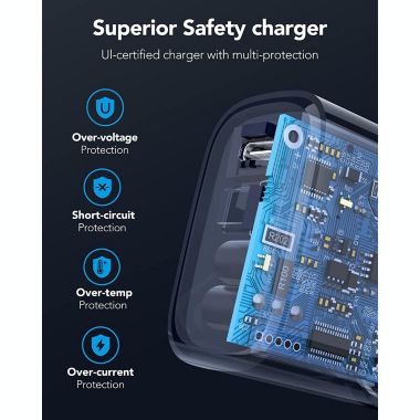 Necano, USB C Charger 30W Fast Wall Charger Mini Power Adapter PD 3.0 PPS Charger Compatible with iPhone 13 Pro Max/iPhone 12 Pro Max, MacBook Air, iPad Pro, Galaxy S22/ S21 Ultra,Pixel 6 Pro/6 with 6FT Cable. View a larger version of this product image.