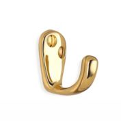 Smedbo Single Coat Hook 1 1/2" Polished Brass