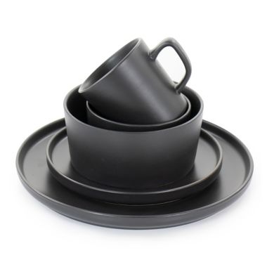 Elama Luxmatte Black 20 Piece Dinnerware Set. View a larger version of this product image.