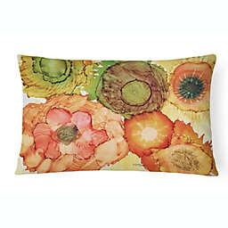 Caroline's Treasures Abstract Flowers Blossoms Canvas Fabric Decorative Pillow 12 x 16