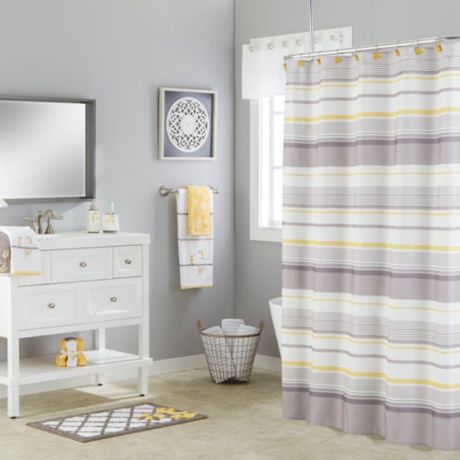 Striped Bath Shower Curtain, Bath Shower Curtain Size