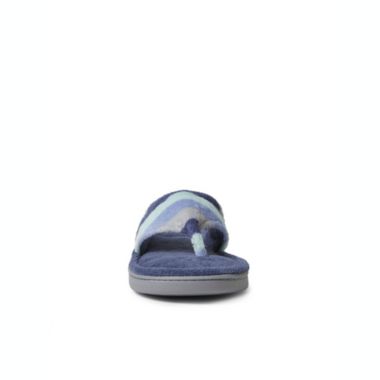 Dearfoams Women's Melanie Colorblocked Microfiber Terry Thong Slipper. View a larger version of this product image.