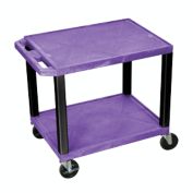 Luxor 26" Purple Two Shelves A/V Cart - Black Legs