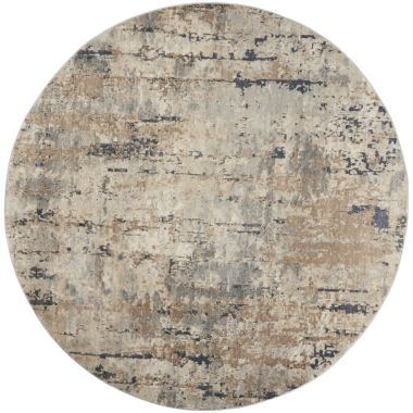 Nourison Concerto CNC01 Indoor Area Rug - Beige/Grey 7'10" x round. View a larger version of this product image.