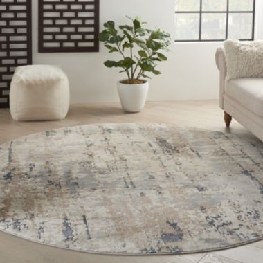 Nourison Concerto CNC01 Indoor Area Rug - Beige/Grey 7'10" x round. View a larger version of this product image.