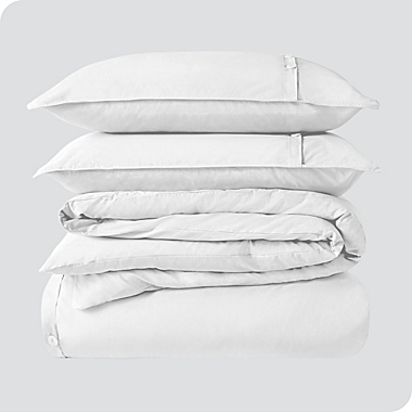Bare Home 100% Organic Cotton Duvet Cover Set - Crisp Percale Weave - Lightweight & Breathable (White, King/California King). View a larger version of this product image.