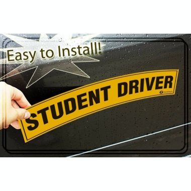 Zone Tech Set of 3 Student Driver Vehicle Bumper Magnet - Premium Quality Highly Reflective Student Driver Bumper Safety Sign Magnet. View a larger version of this product image.