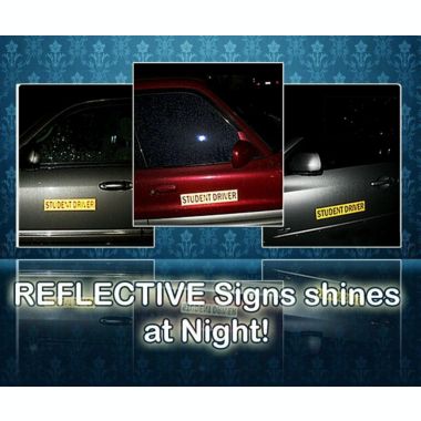 Zone Tech Set of 3 Student Driver Vehicle Bumper Magnet - Premium Quality Highly Reflective Student Driver Bumper Safety Sign Magnet. View a larger version of this product image.