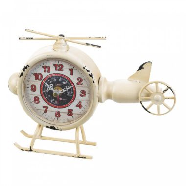 Accent Plus Vintage-Look Desk Clock - White Helicopter. View a larger version of this product image.