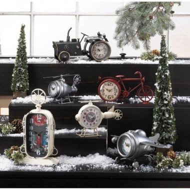 Accent Plus Vintage-Look Desk Clock - White Helicopter. View a larger version of this product image.