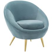 Modway Furniture Circuit Performance Velvet Accent Chair, Light Blue