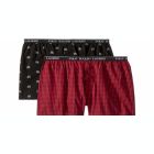 Alternate image 1 for Ralph Lauren Little & Big Boy's 2 Pk Cotton Boxer Shorts Black/Red Size Small